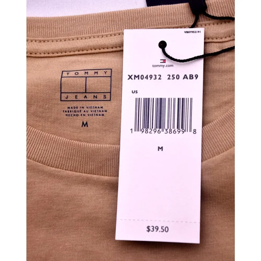 Tommy Jeans Men’s M Beige Graphic T-Shirt Athletics Logo NWT